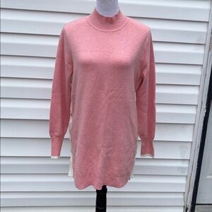 Chico's Tunic Sweater Mellow Rose pink with white tipping